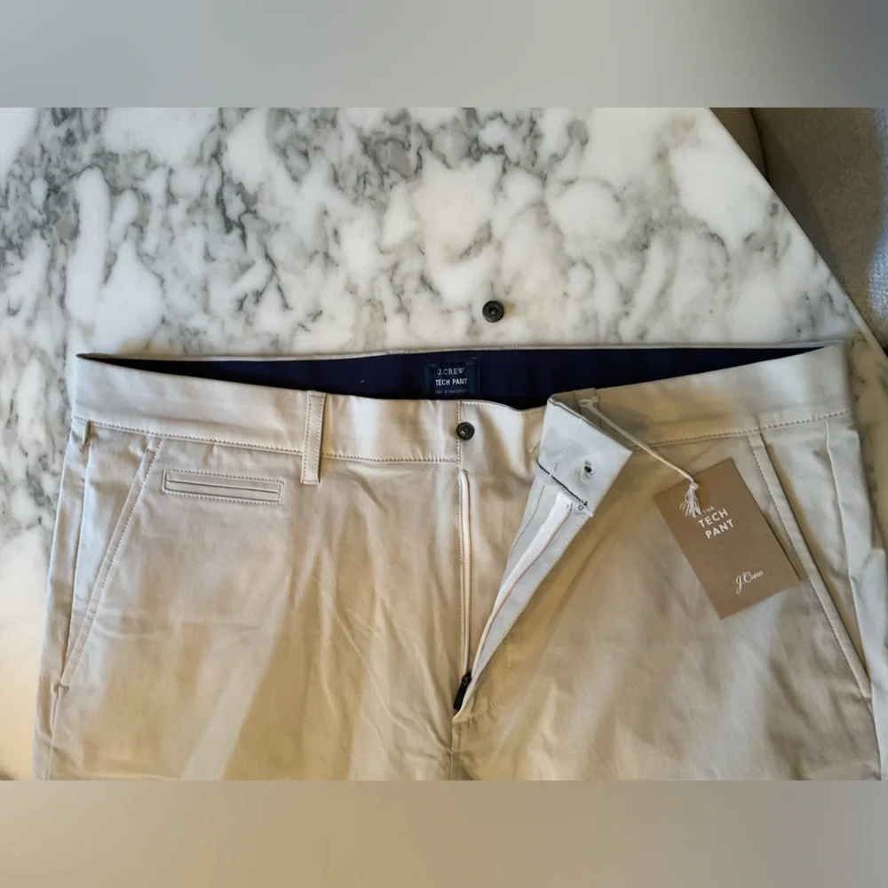 NWT J. Crew Men's Classic Khaki 770™ Straight-fit Tech Pants 36x34 - broken snap - Picture 4 of 8